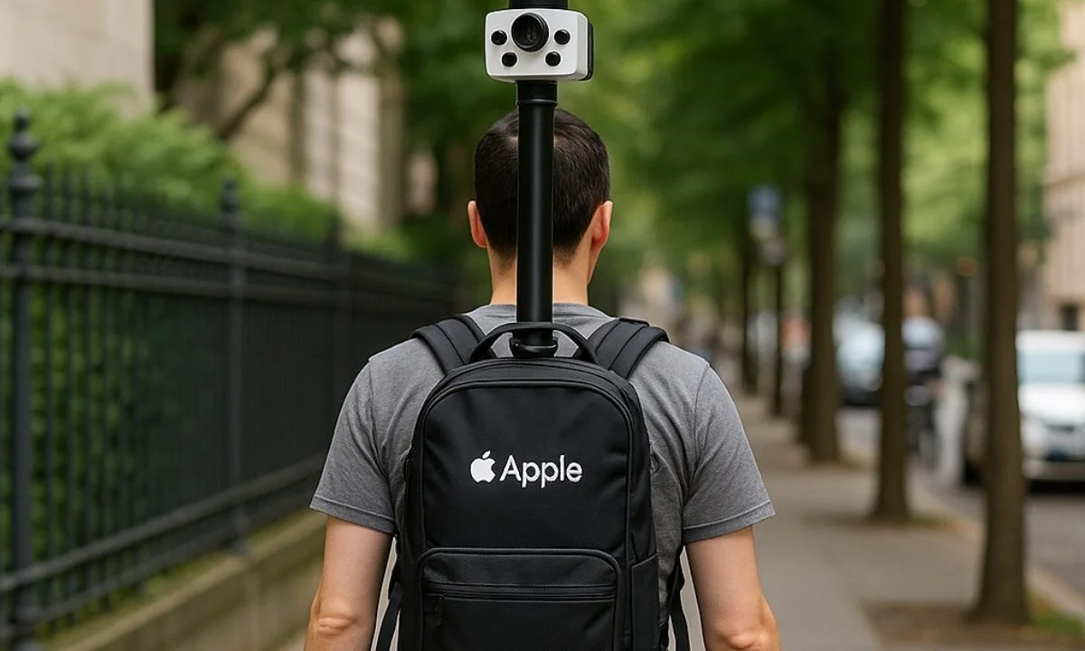 Η Apple καταγράφει πεζόδρομους και στενά με σακίδια εξοπλισμένα με κάμερες για τους χάρτες της. Τεχνολογία πλάτης, για πιο ακριβή πλοήγηση.