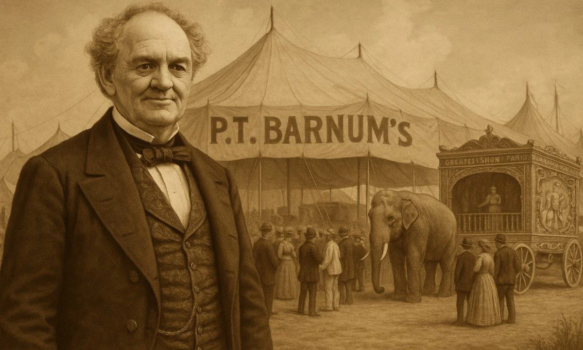 Σαν σήμερα 1835, ο P.T. Barnum ξεκίνησε την 1η του περιοδεία, θέτοντας τις βάσεις για το Barnum&Bailey Circusμ το Μεγαλύτερο Σόου του Κόσμου