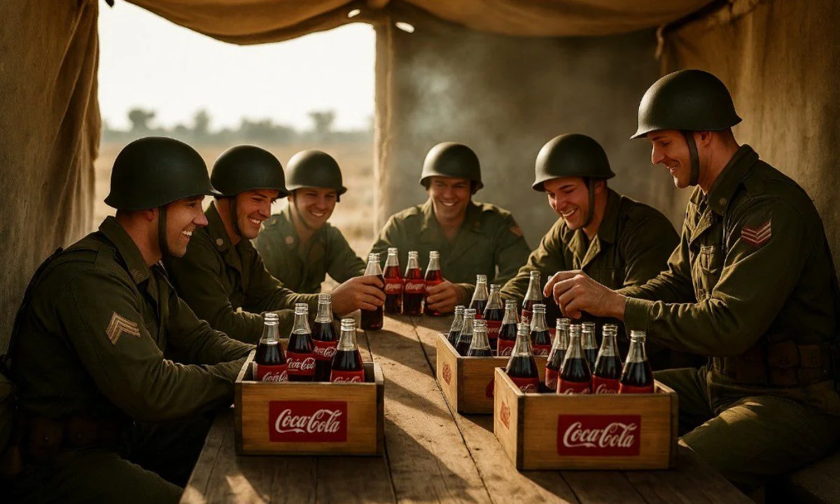 Στον Β’ Παγκόσμιο Πόλεμο, η Coca-Cola έστησε 64 εργοστάσια για να εφοδιάζει τους Συμμάχους. Η γερμανική θυγατρική της δημιούργησε τη Fanta