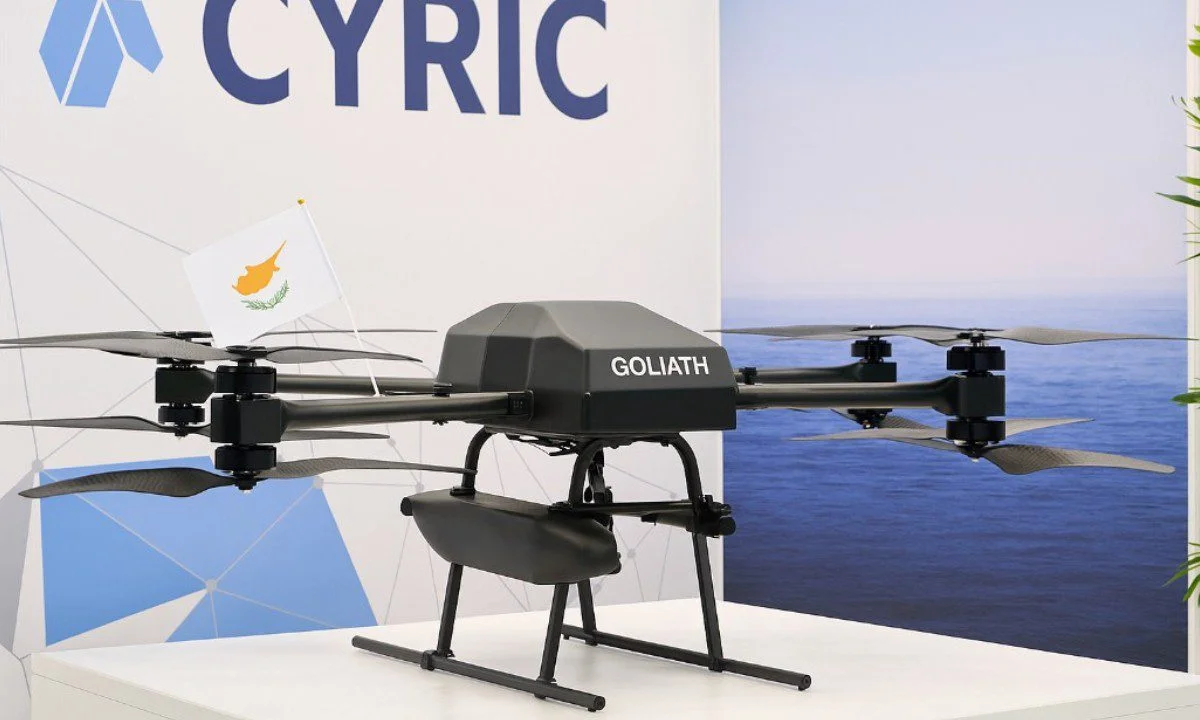 Το drone Goliath της CYRIC εντυπωσίασε: μεταφέρει φορτία έως 5 κιλά, πετά σε ακτίνα 5 χλμ. και επιτυγχάνει έως 1.000 παλμούς ανά λεπτό.