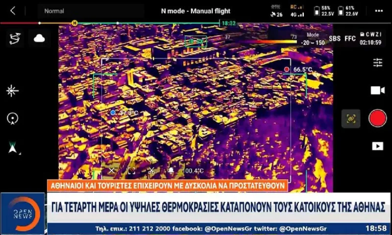 Καύσωνας χωρίς τέλος: Η Αθήνα βράζει σε 44 βαθμούς με φόντο τον φόβο πυρκαγιάς