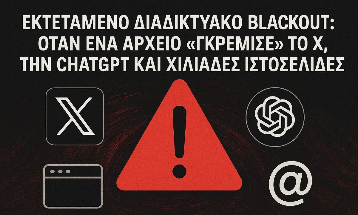 Εκτεταμένο διαδικτυακό blackout: Όταν ένα αρχείο «γκρέμισε» το X, την ChatGPT και χιλιάδες ιστοσελίδες