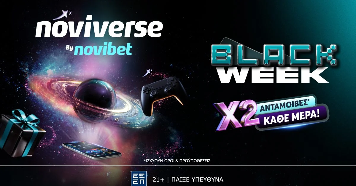 Black εμπειρία από τη Noviverse by Novibet! H Black Week παίζει Ένα αποκλειστικό σύμπαν προνομίων, ανταμοιβών και εκπλήξεων