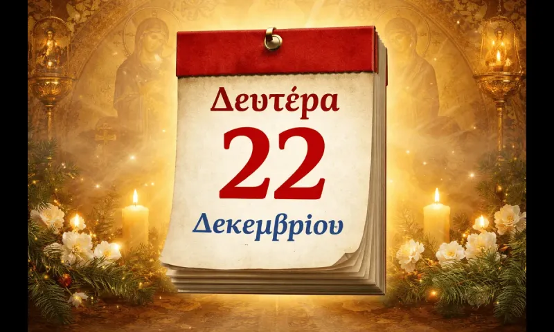 Εορτολόγιο Δευτέρα 22 Δεκεμβρίου: Ποιοι γιορτάζουν σήμερα