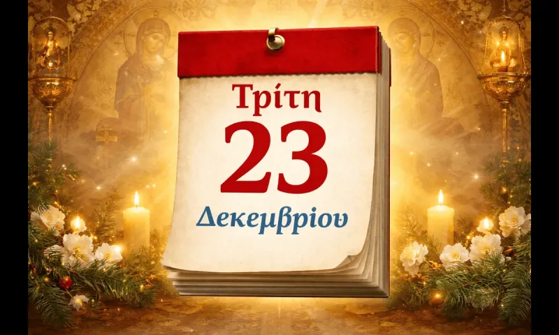 Εορτολόγιο Τρίτη 23 Δεκεμβρίου: Ποιοι γιορτάζουν σήμερα