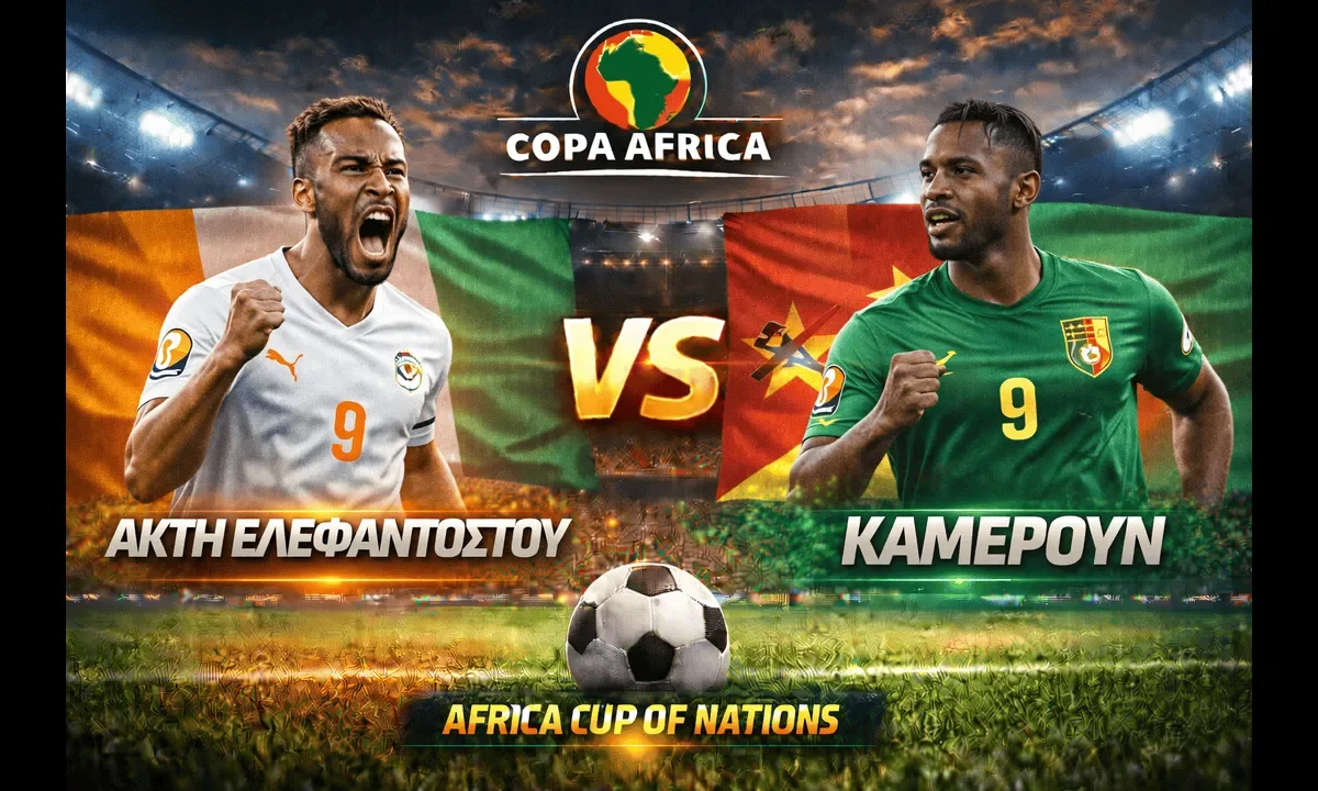 Ακτή Ελεφαντοστού - Καμερούν στο Copa Africa, σε ντέρμπι βαριάς φανέλας, με ένταση, μονομαχίες και κρίσιμες λεπτομέρειες.