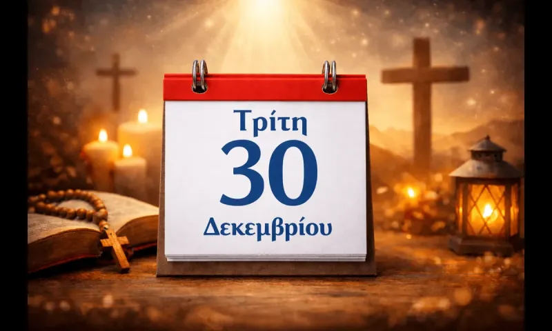Τρίτη 30 Δεκεμβρίου: Ποιοι γιορτάζουν σήμερα