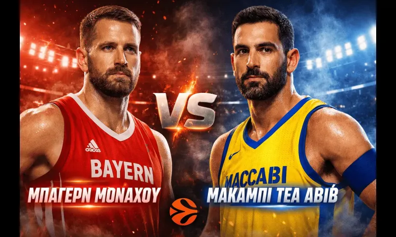Μπάγερν Μονάχου - Μακάμπι Τελ Αβίβ (2/1/2026): Σε ποιο κανάλι θα δείτε απόψε τον αγώνα
