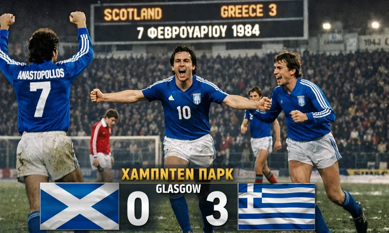 Σαν σήμερα, το 1984 η Ελλάδα διέλυσε τη Σκωτία 3-0 στο Χάμπντεν Παρκ γράφοντας μια από τις μεγαλύτερες νίκες της ιστορίας της.