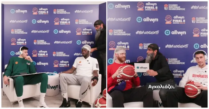 Βίντεο – έπος στο Allwyn Final 8: Γκραντ και Γουόκαπ φορούν σαρίκι και απαγγέλλουν μαντινάδες σε Καλαϊτζάκη και Λαρεντζάκη (vid.)