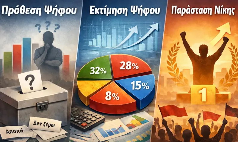 Δημοσκοπήσεις : Τι είναι η προθεση ψήθου, η εκτίμηση ψήφου και η παράσταση νίκης;