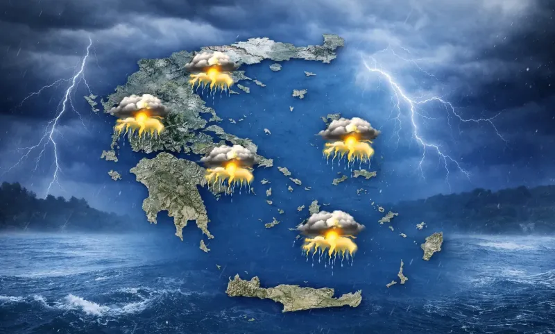 Καιρός: Βροχές και καταιγίδες σε όλη τη χώρα για σήμερα