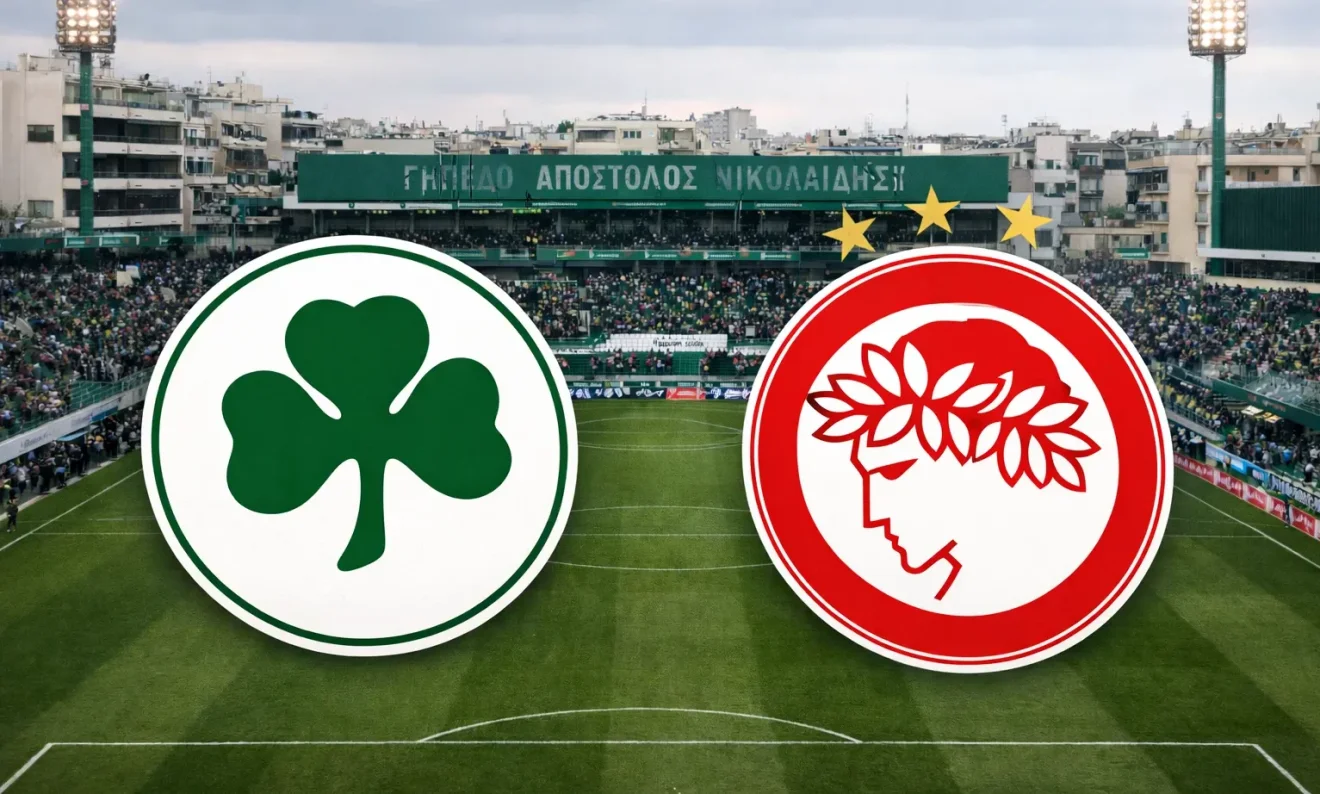 san simera olimpiakos panathinaikos podosfairo
