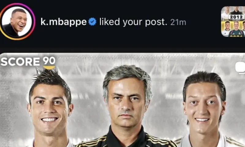 Ο Εμπαπέ έκανε like σε ποστ για επιστροφή Μουρίνιο στη Ρεάλ
