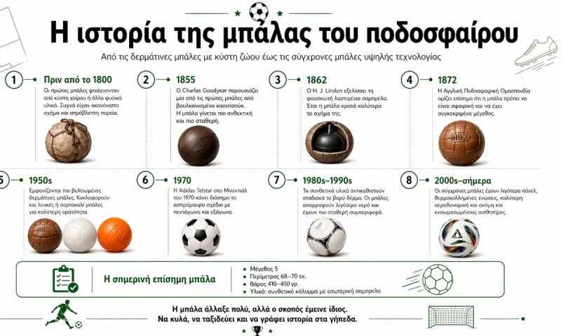 Η ιστορία της μπάλας του ποδοσφαίρου από τις δερμάτινες σακούλες μέχρι τις σύγχρονες μπάλες με αισθητήρες