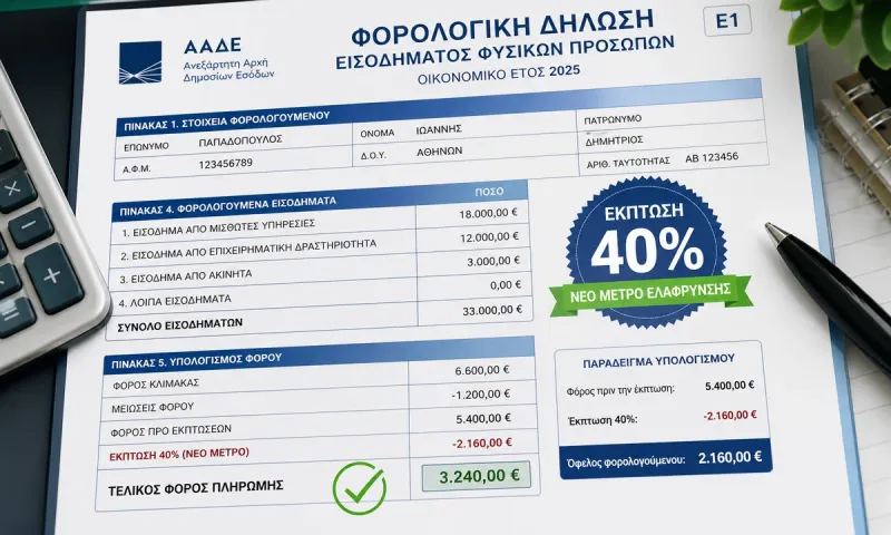 Ελαφρύνσεις για τις επιχειρήσεις με μείωση φόρων και αλλαγές στο τεκμαρτό σύστημα