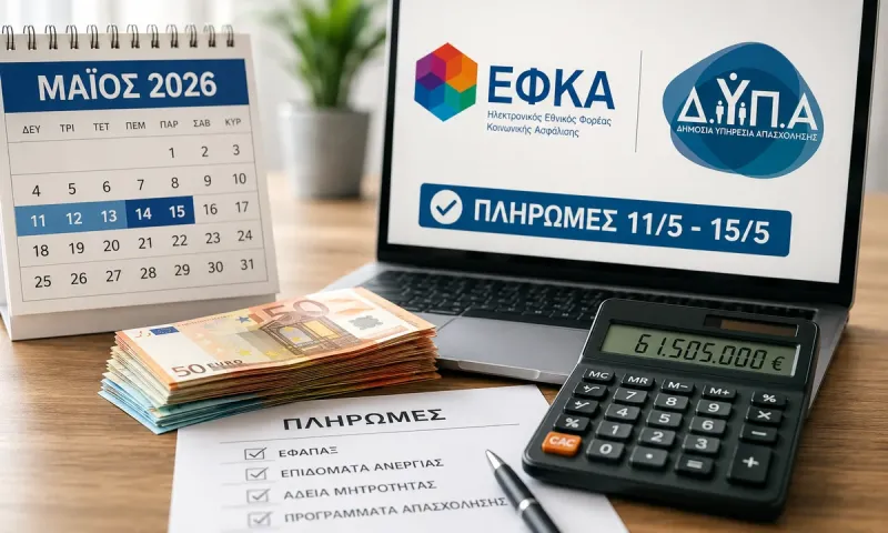 ΕΦΚΑ - ΔΥΠΑ: Ποιοι πληρώνονται από 11 έως 15 Μαΐου