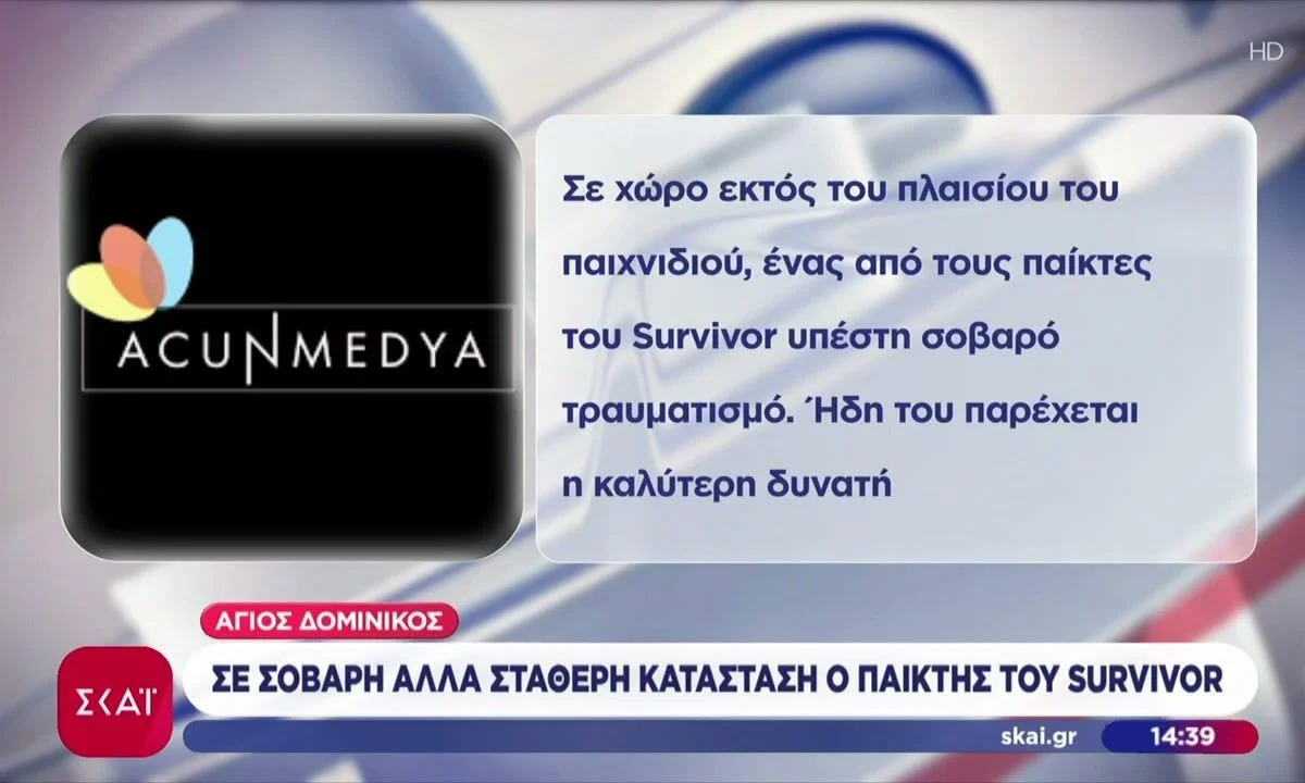 Νέα επίσημη ενημέρωση της Acun Medya για τον Σταύρο Φλώρο μετά το σοβαρό ατύχημα στον Άγιο Δομίνικο. Survivor - spoiler