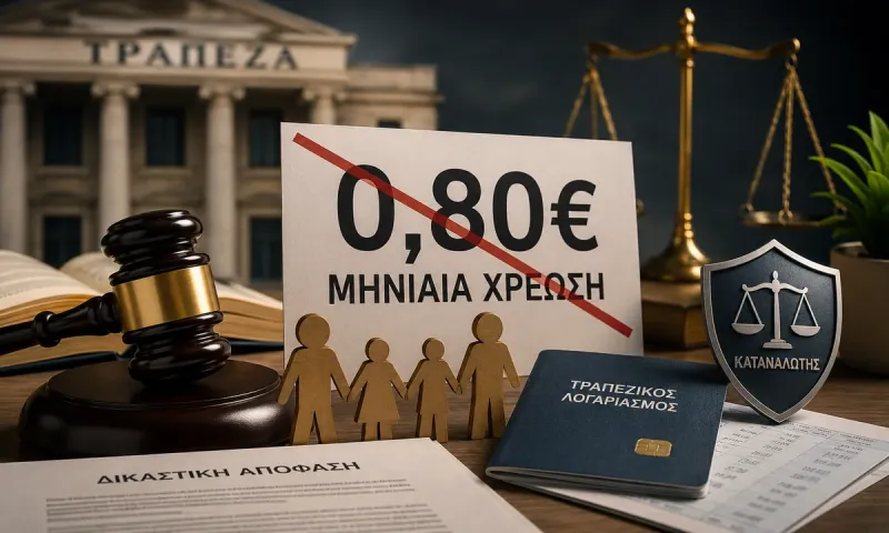 Δικαστική νίκη της ΕΚΠΟΙΖΩ: Σταματά η χρέωση 0,80 ευρώ στους τραπεζικούς λογαριασμούς