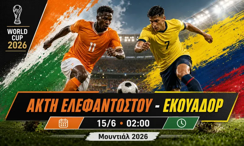 Ακτή Ελεφαντοστού - Εκουαδόρ : Σε ποιο κανάλι παίζει σήμερα ο αγώνας