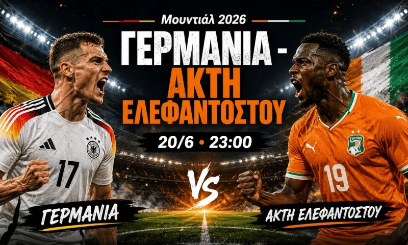 Γερμανία - Ακτή Ελεφαντοστού : Σε ποιο κανάλι παίζει σήμερα ο αγώνας