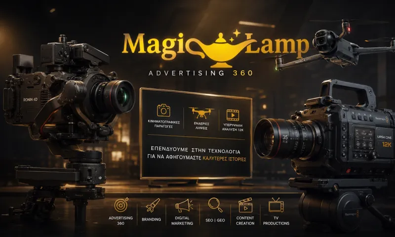 Η διαφημιστική εταιρεία MAGIC LAMP ADVERTISING 360 επενδύει σε κινηματογραφική τεχνολογία νέας γενιάς και ανεβάζει τον πήχη στην παραγωγή οπτικοακουστικού περιεχομένου