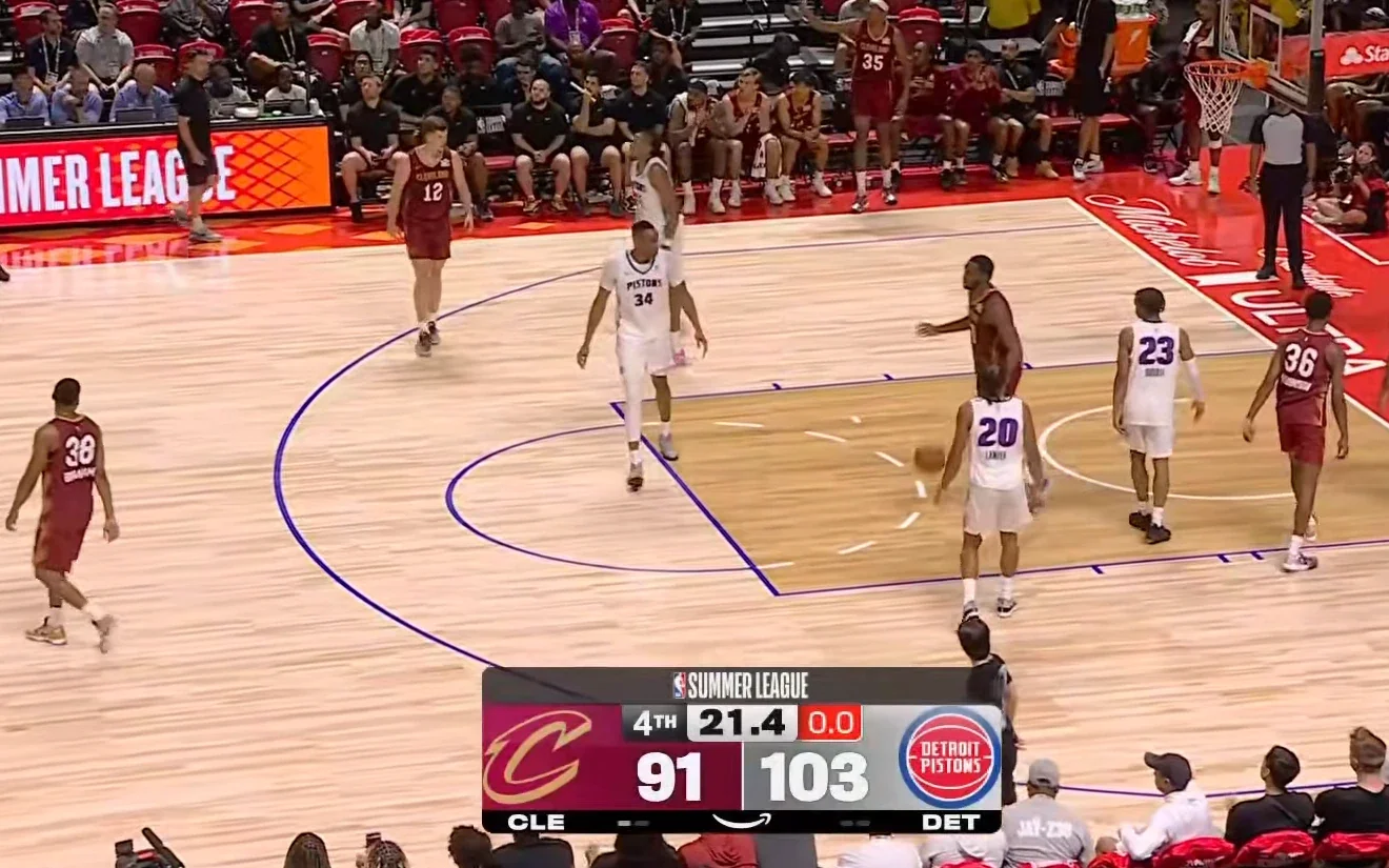 Στιγμιότυπο από τον αγώνα Detroit Pistons - Cleveland Cavaliers στο NBA Summer League