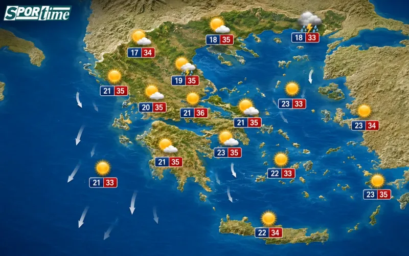 Καιρός: Βροχές τη Δευτέρα και υψηλές θερμοκρασίες – Τι δείχνει η πρόγνωση για την Υπόλοιπη εβδομάδα