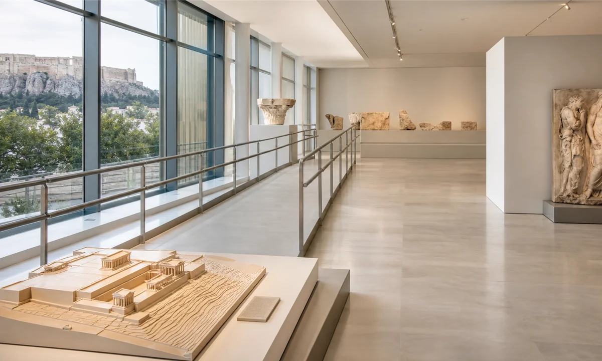 Προσβάσιμη μουσειακή αίθουσα με ράμπα και απτικό έκθεμα αναδεικνύει τον πολιτισμό χωρίς αποκλεισμούς. Πηγή: Sportime.gr