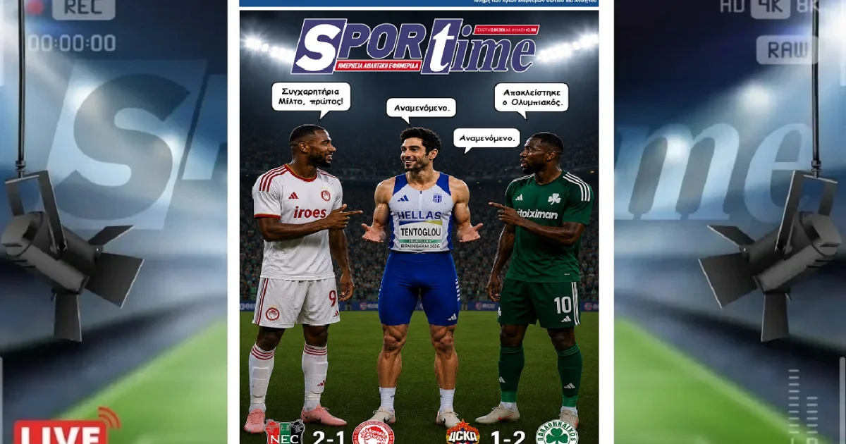Πρωτοσέλιδο Sportime (12-8): Μια ευρωπαϊκή βραδιά με τρεις διαφορετικές ιστορίες | Αθλητικά στο PlusTV.gr