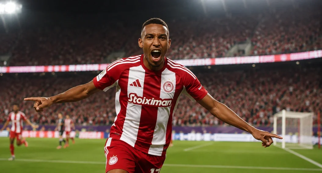 Ο Ραφίκ Μπελγκαλί με τη φανέλα του Ολυμπιακού / Εικαστικό: Sportime