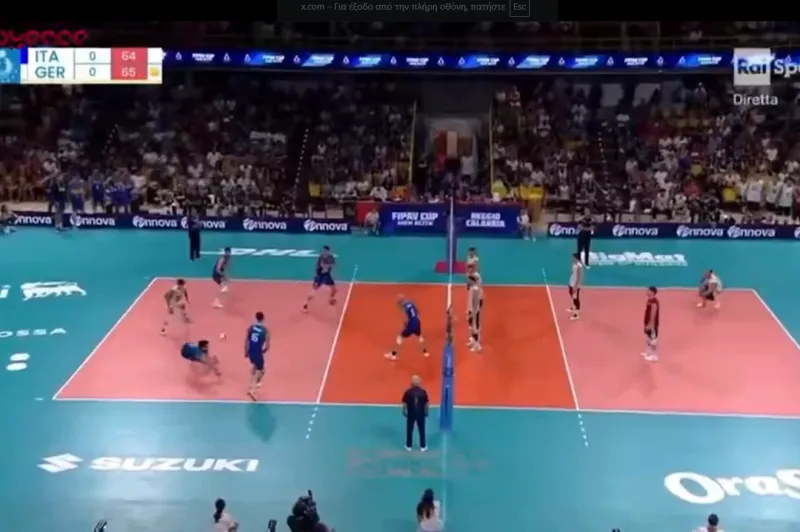 Ιταλία–Γερμανία 64-66: Παγκόσμιο ρεκόρ σε σετ 130 πόντων