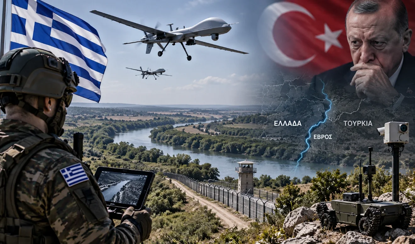 Εικαστικό με τα drone στον Έβρο