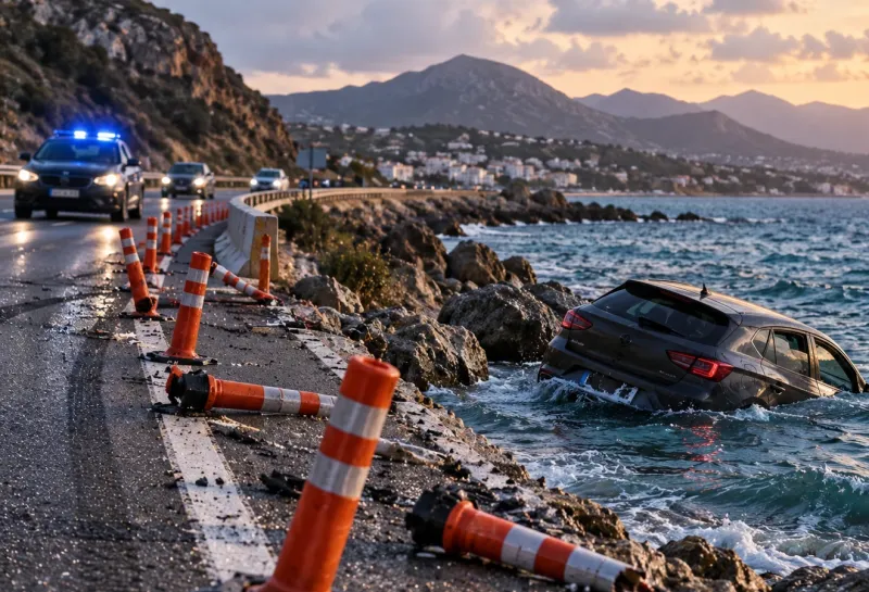 Κρήτη: 16χρονος πέρασε πάνω από τα κολωνάκια του ΒΟΑΚ και το αυτοκίνητο βρέθηκε στη θάλασσα