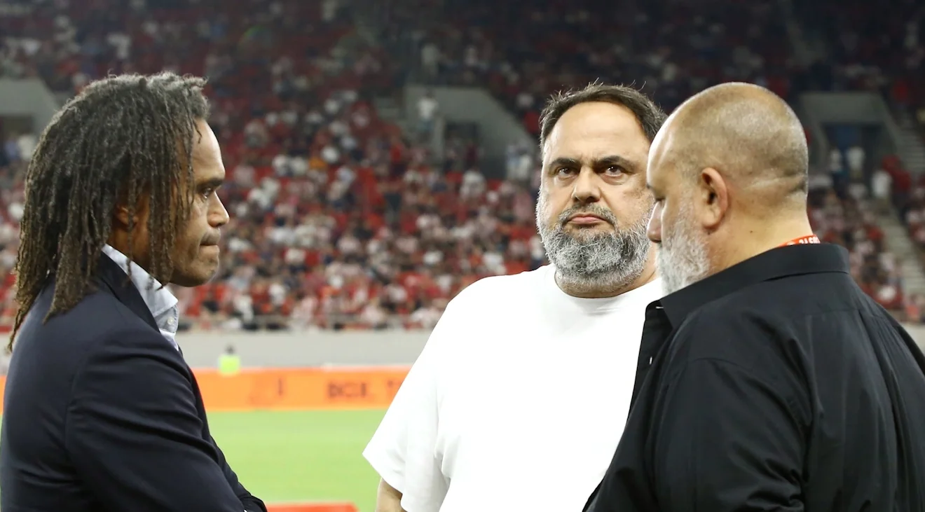Ο Βαγγέλης Μαρινάκης σε αγώνα του Ολυμπιακού / Φωτογραφία: Intime