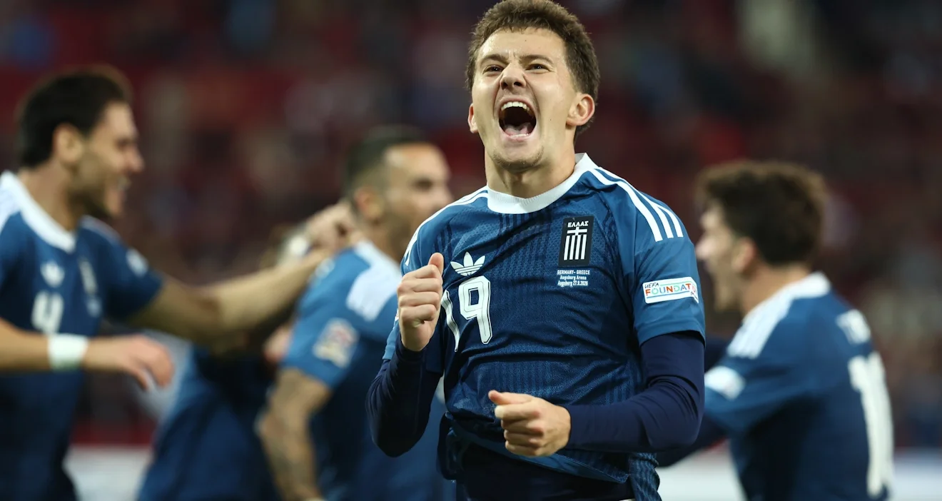 Ο Καρέτσας πανηγυρίζει το γκολ της Εθνικής / Φωτογραφία: Intime
