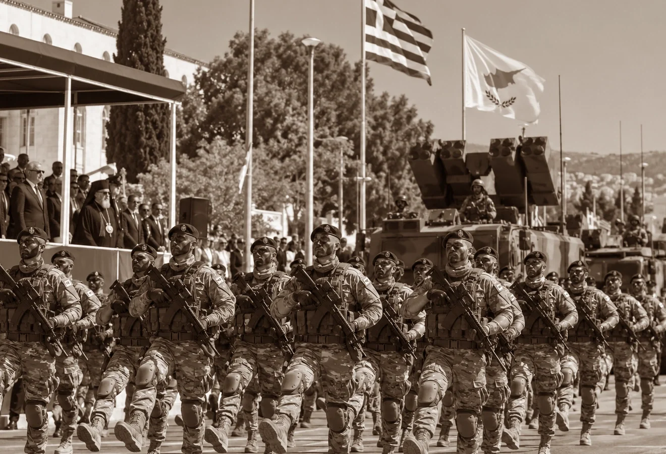 Στρατιωτική παρέλαση στην Κύπρο και ελληνοτουρκικές σχέσεις (AI generated photo)