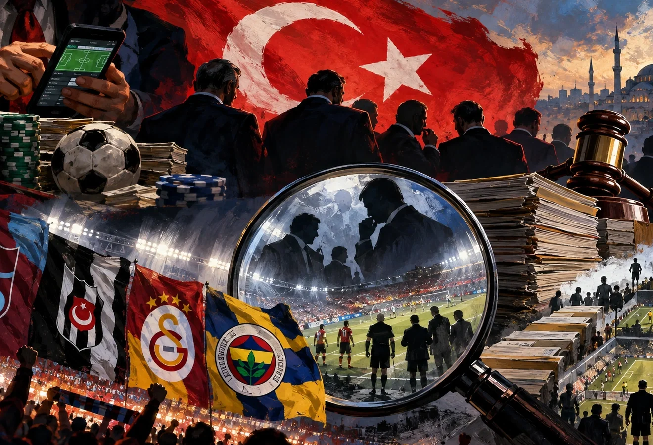 Ποδόσφαιρο στην Τουρκία και έρευνα για στοιχηματισμό (AI generated photo)