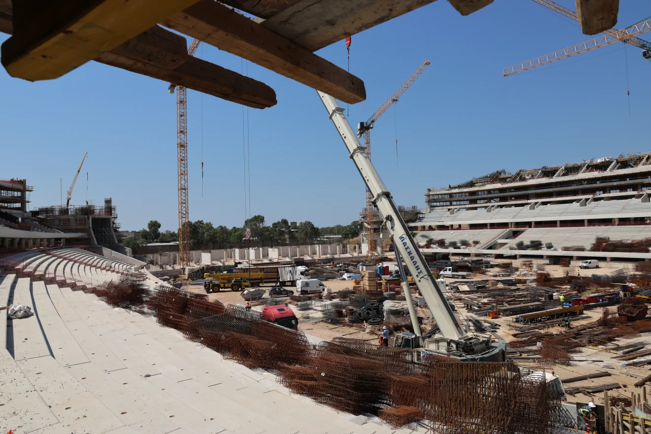Το νέο γήπεδο του Παναθηναϊκού υπό κατασκευή στον Βοτανικό.