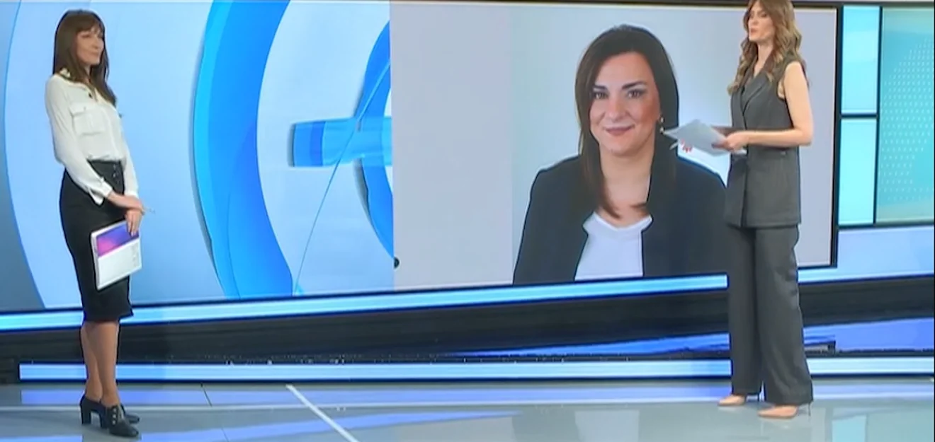Η δήμαρχος Αθανασία Στιβακτή σε τηλεοπτική της παρέμβαση / Φωτογραφία: digitalstar.gr