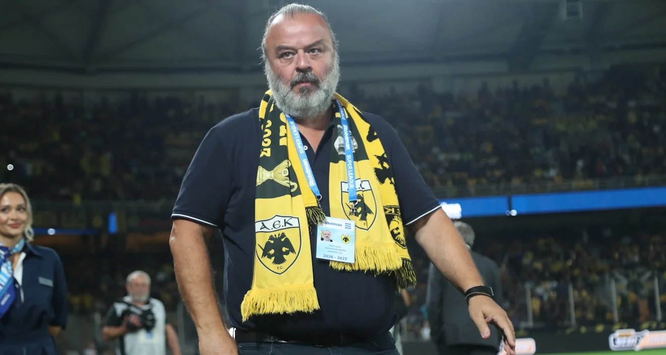 Ο Μάριος Ηλιόπουλος σε αγώνα της ΑΕΚ στην Αγιά Σοφιά / Φωτογραφία: Intime
