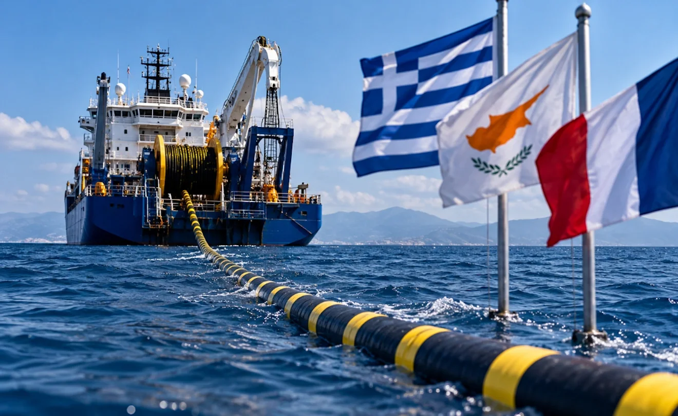 Εικαστικό για το καλώδιο στην Ανατολική Μεσόγειο / Φωτογραφία: Intime