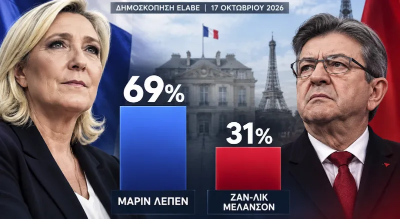 Γαλλία: Δημοσκόπηση δίνει 69% στη Μαρίν Λεπέν απέναντι στον Ζαν-Λικ Μελανσόν