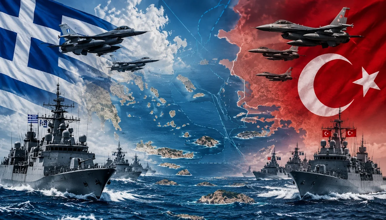 Εικαστικό για τη διένεξη Ελλάδας - Τουρκίας