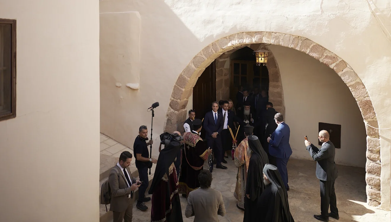 Επίσκεψη του πρωθυπουργού στη Μονή Σινά / Φωτογραφία: Intime