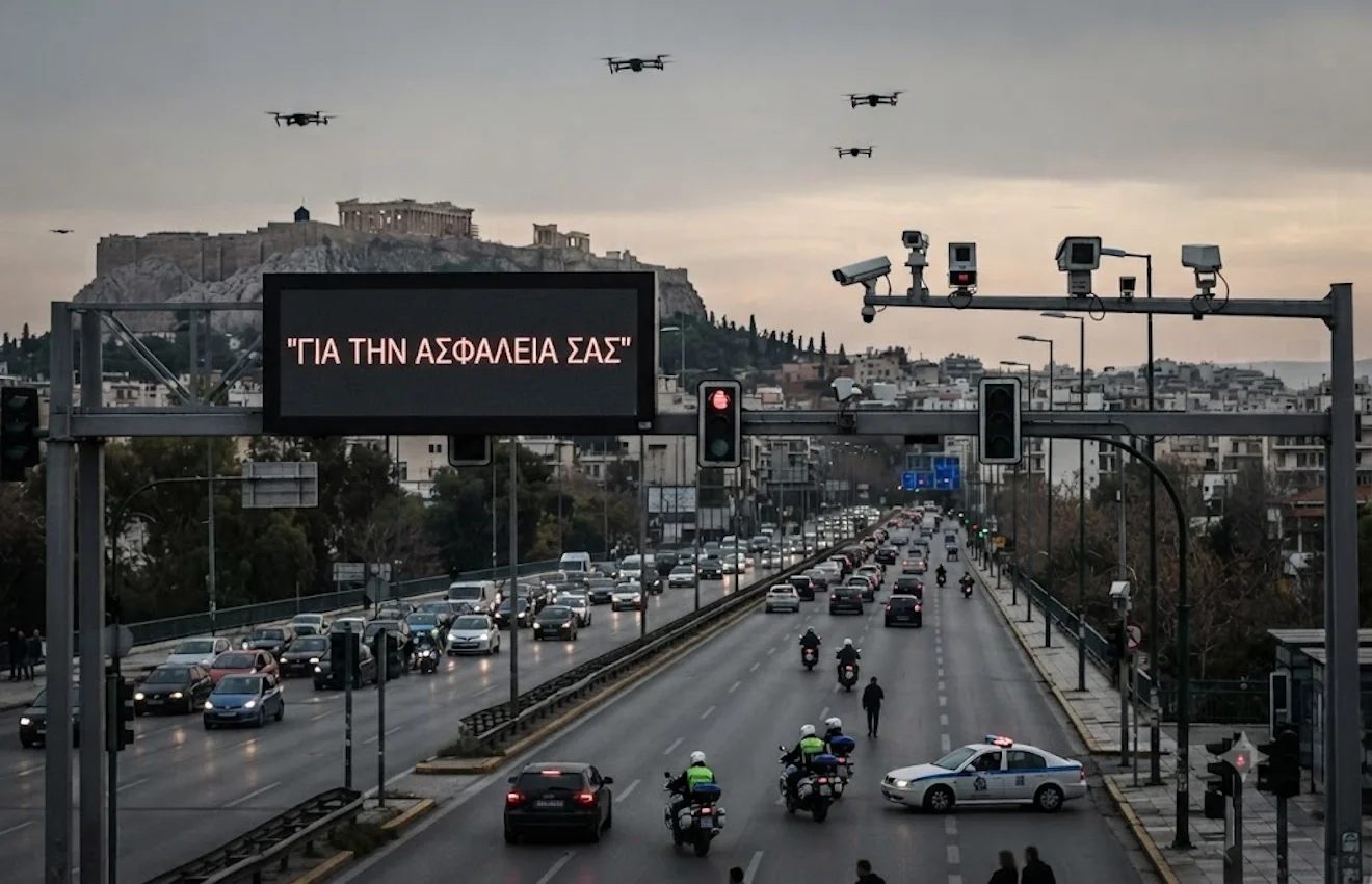 Το νέο ψηφιακό σύστημα της ΕΛ.ΑΣ. μετατρέπει την Αθήνα σε πανοπτικό, εξαφανίζοντας την ιδιωτικότητα πίσω από το πρόσχημα της κυκλοφοριακής αποσυμφόρησης.