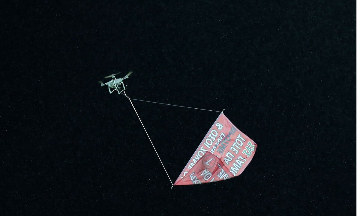 Αστέρας – Παναθηναϊκός: Drone με υβριστικό μήνυμα (pic)