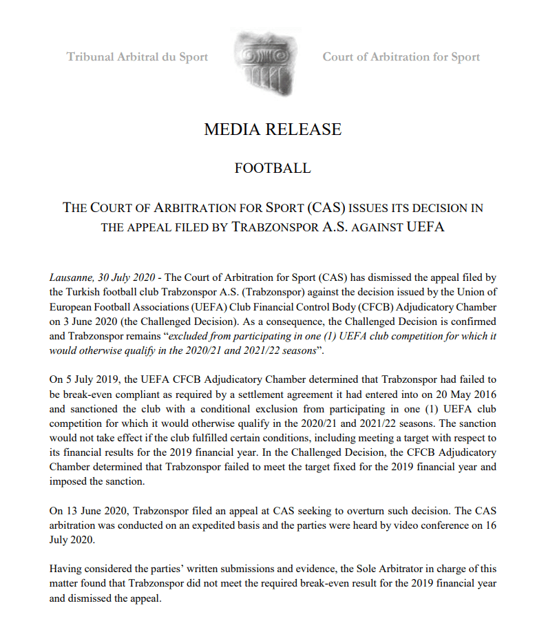 UEFA Τραμπζονσπόρ