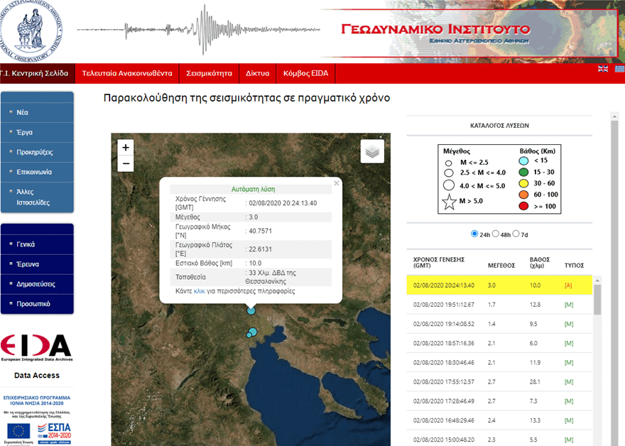 Σεισμός κοντά στη Θεσσαλονίκη