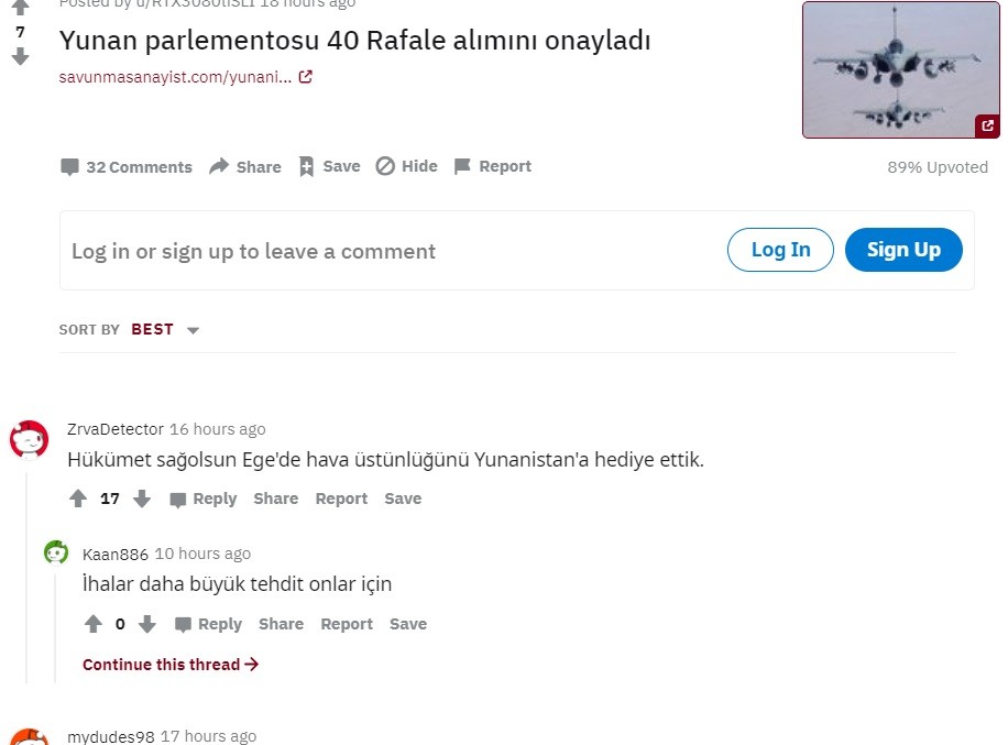 Rafale: Χαμός γίνεται στα τουρκικά φόρουμ, με φόντο την αγορά από την Ελλάδα των 18 γαλλικών Rafale αλλά και το ισχυρό ενδεχόμενο η Αθήνα να προμηθευτεί και F-35.